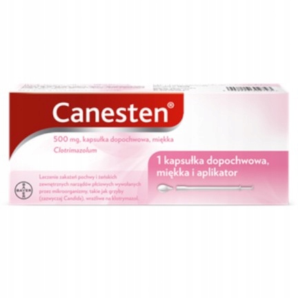 Canesten 500 mg, 1 kapsułka dopochwowa clotrimazol
