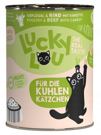 Lucky Lou Lifestage Kitten Drób i wołowina puszka 400g
