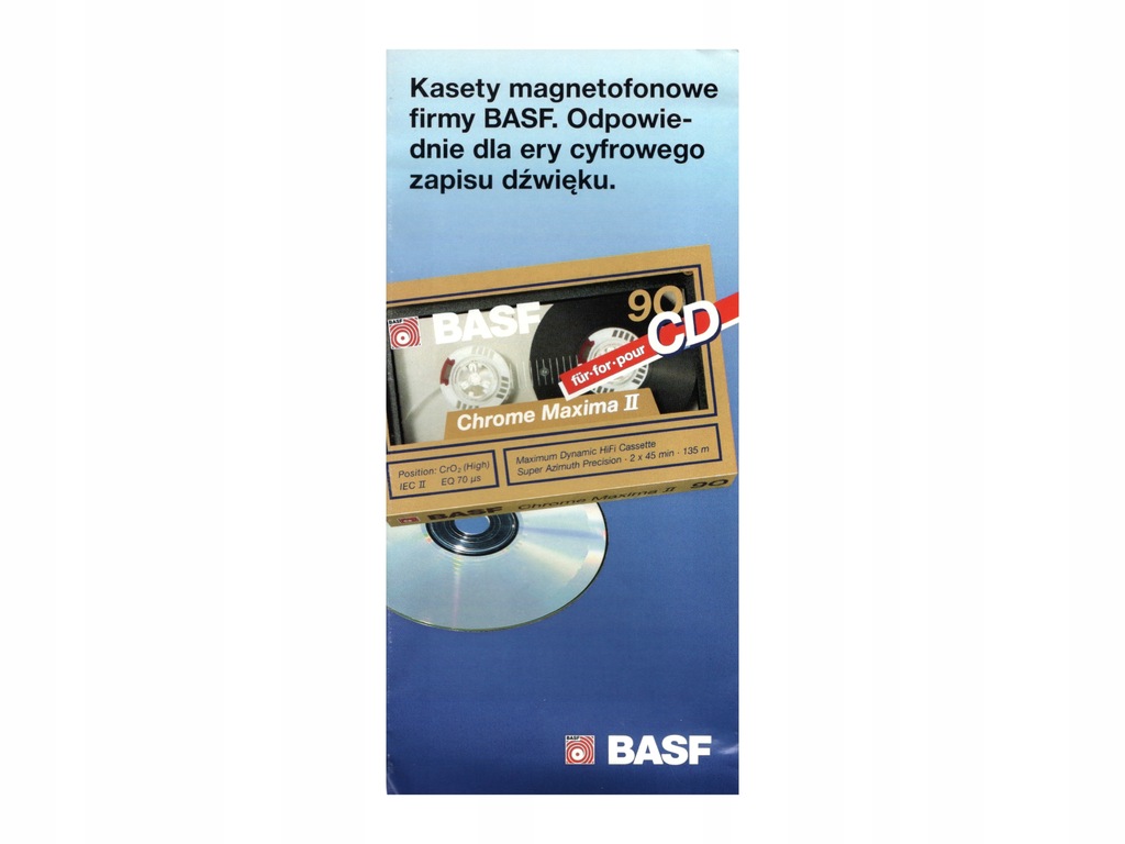 BASF 1990 katalog broszura folder PEWEX ~ kasety magnetofonowe / wideo VHS