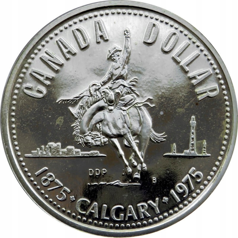 Kanada, 1 Dolar, 100 Lat Calgary 1975, certyfikat