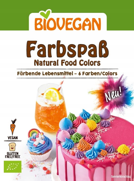 Barwniki spożywcze bezglutenowe BIO Bio Vegan 6x8