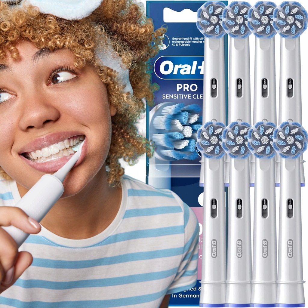 KOŃCÓWKI KOŃCÓWKA ORAL-B BRAUN SENSITIVE CLEAN PRO DO SZCZOTECZKI MIĘKKA X8