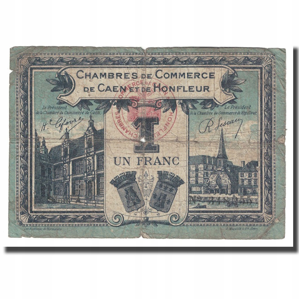 Francja, 1 Franc, Pirot 34-18, 1920-1923, HONFLEUR