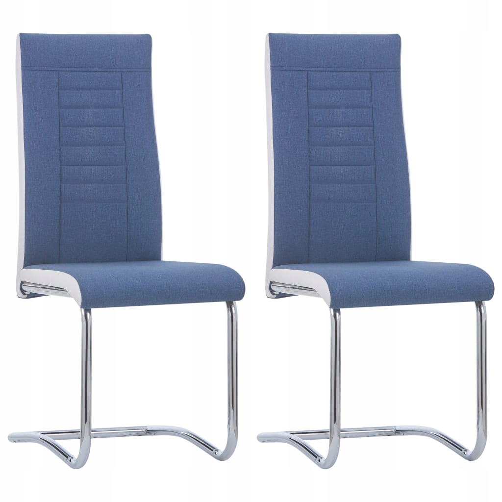 Krzesła stołowe, 2 szt., niebieskie, tapicerowane