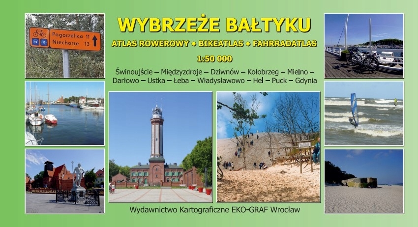 Atlas rowerowy trasy R10 R13 i inne Wy. Bałtyku