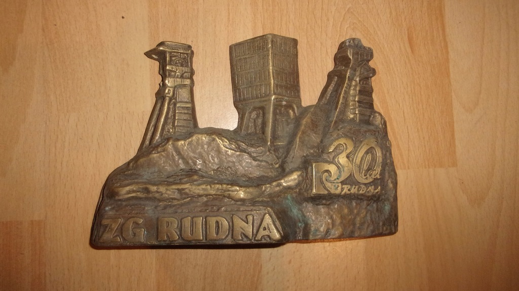 STATUETKA , PLAKIETA KOPALNIA MIEDZI - RUDNA