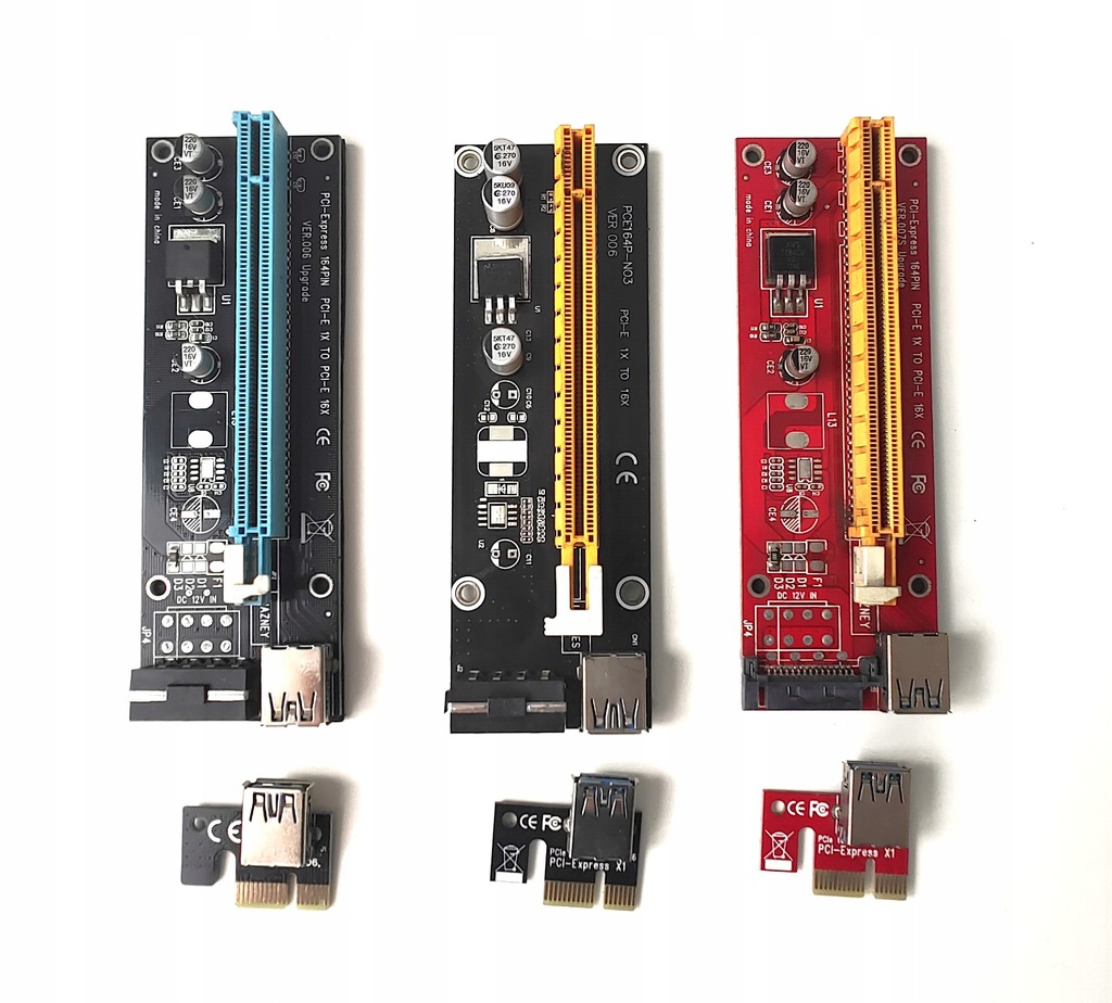Riser PCI-E 1x - 16x USB pakiet 30szt