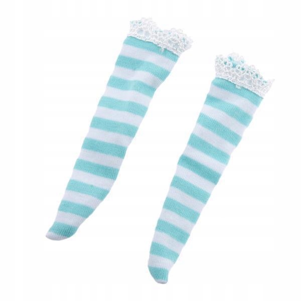 8x 1/6 Stripe Green Stockings Socks for BJD Blythe