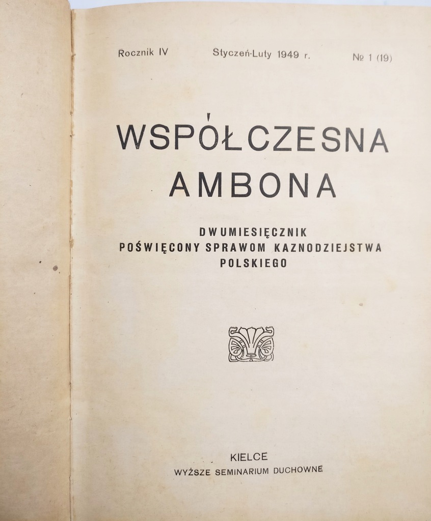 Współczesna Ambona Dwumiesięcznik No. 1 1949 rok