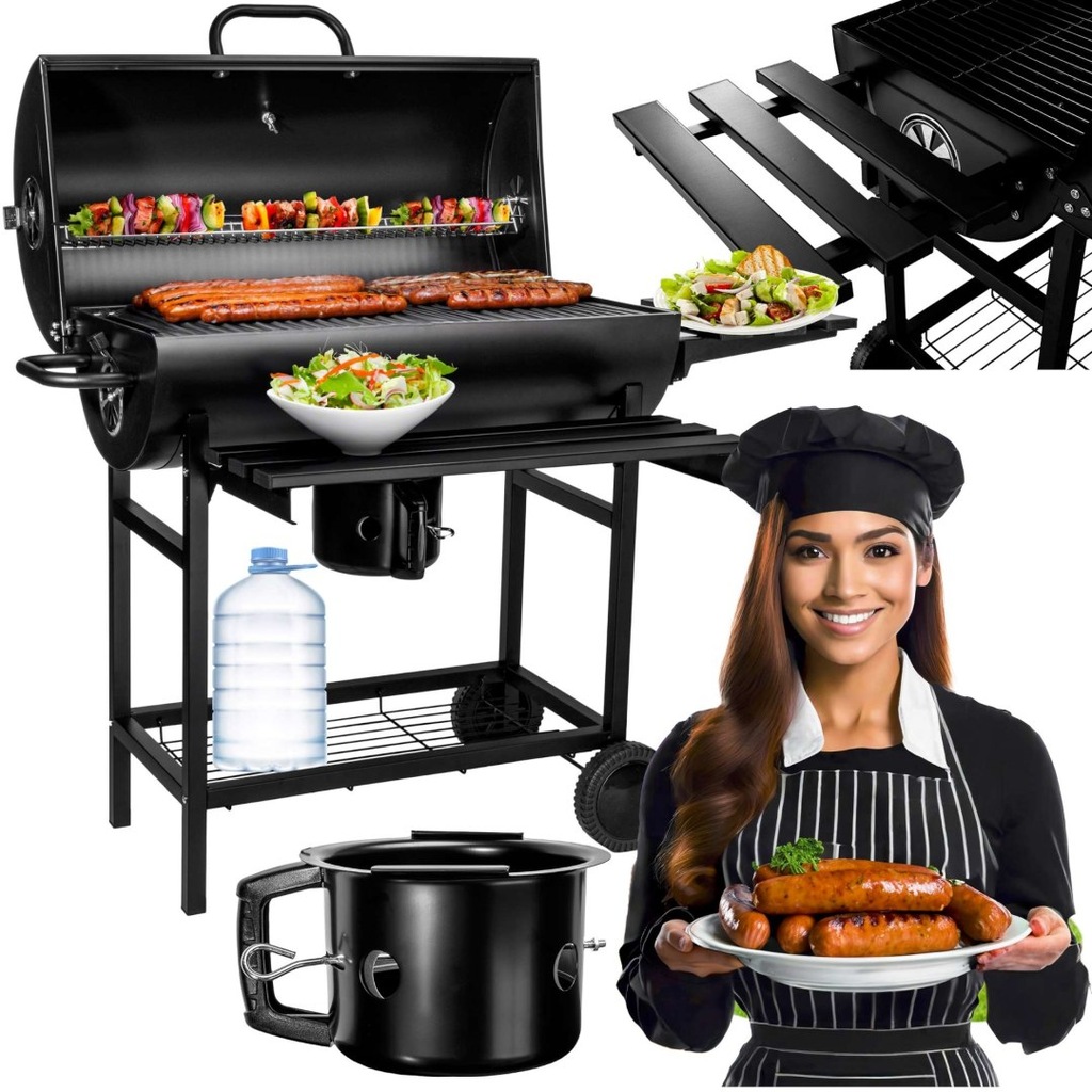 GRILL WĘGLOWY OGRODOWY 2 RUSZTY POPIELNIK BAREL