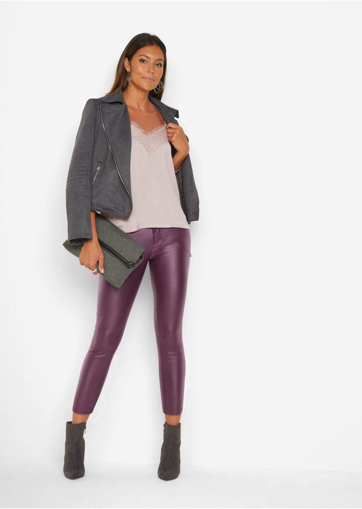 SPODNIE WOSKOWANE _/ 52 B.P.C _IN FIOLETOWE