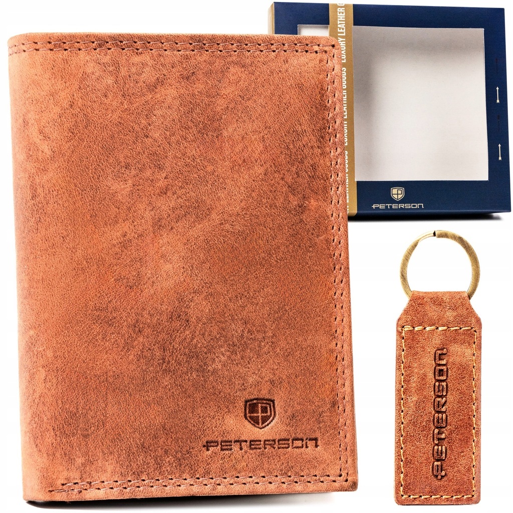 Peterson pionowy portfel męski skóra naturalna