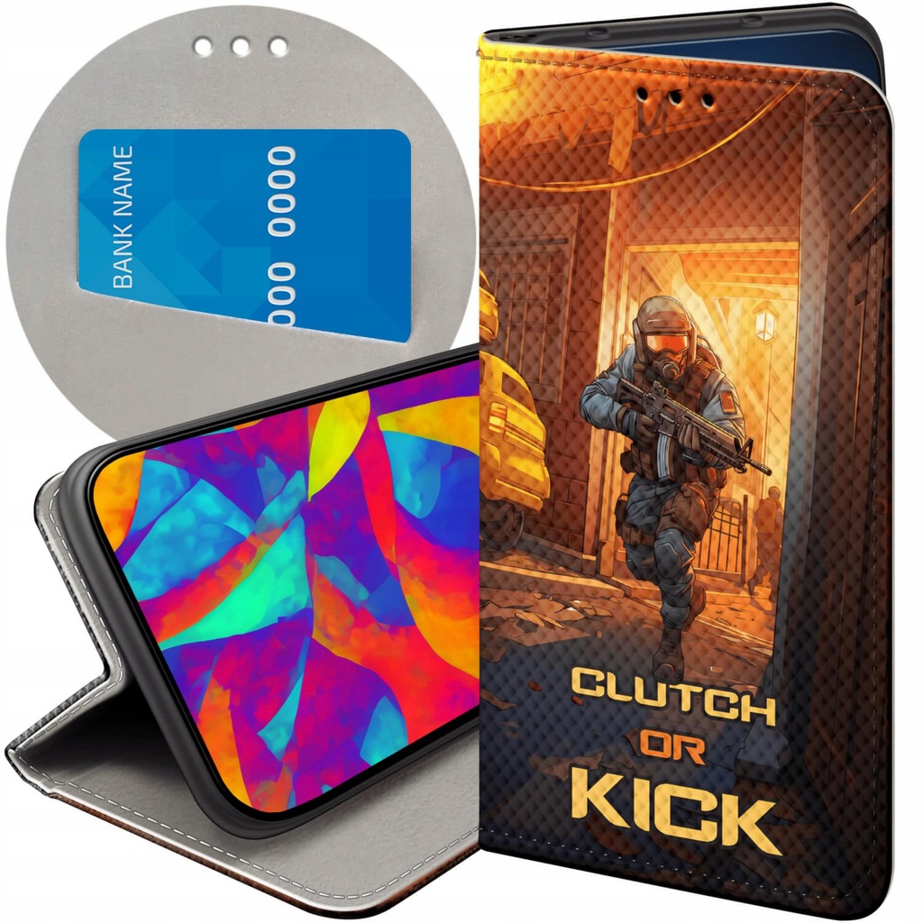 ETUI Z KLAPKĄ DO SAMSUNG GALAXY S23 WZORY CS GO COUNTER-STRIKE FUTERAŁ CASE
