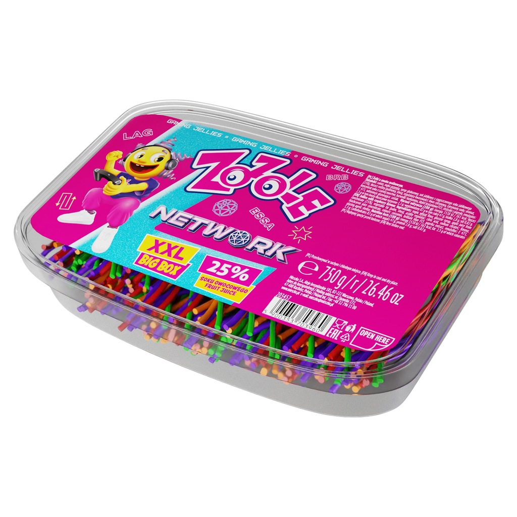 Zozole Network XXL Żelki o smaku malinowym 750 g - 16142439637