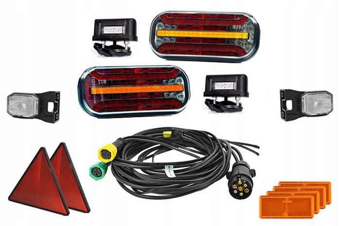 Zestaw lampy LED do przyczepki przyczepy lawety FT-230 7-pin 7,1m