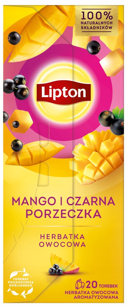 Lipton Herbata owocowa Mango Czarna Porzeczka 20sz