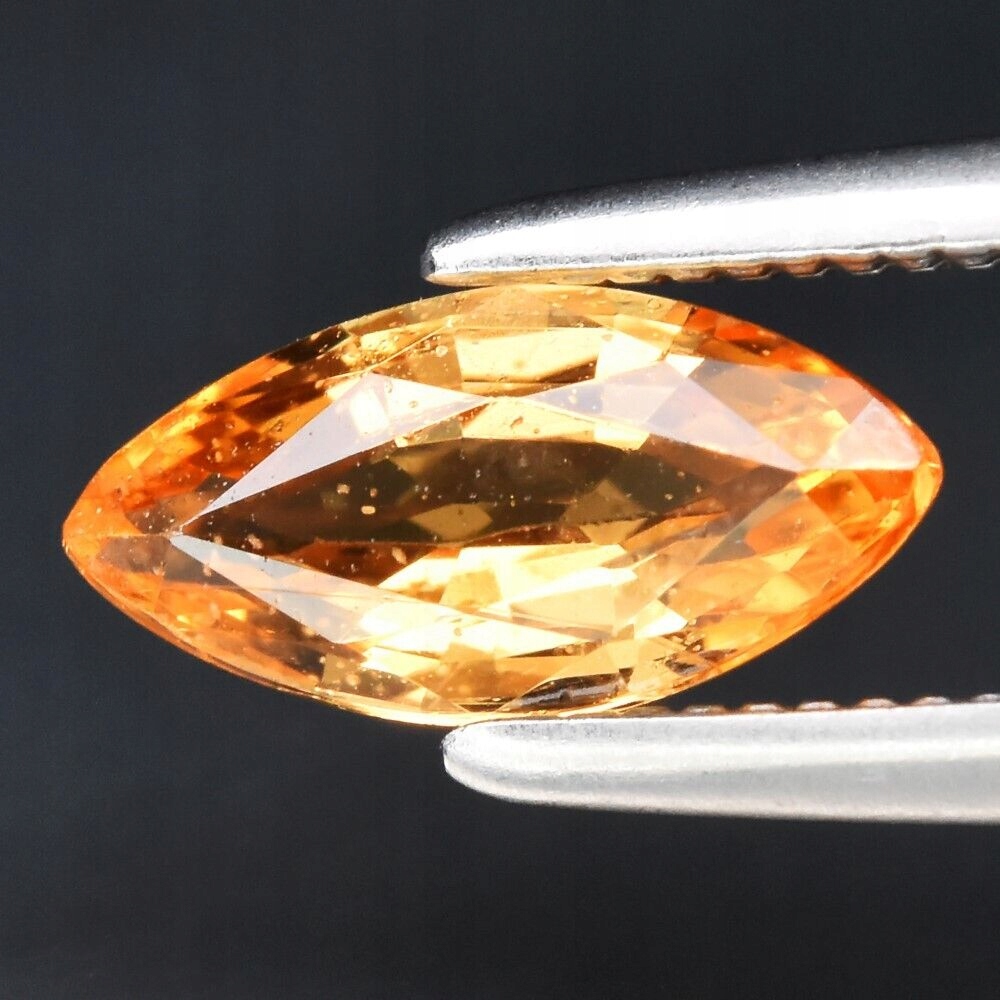 Naturalny Szafir 0.64ct Pomarańczowy Markiza Madagaskar + eCertyfikat WBD