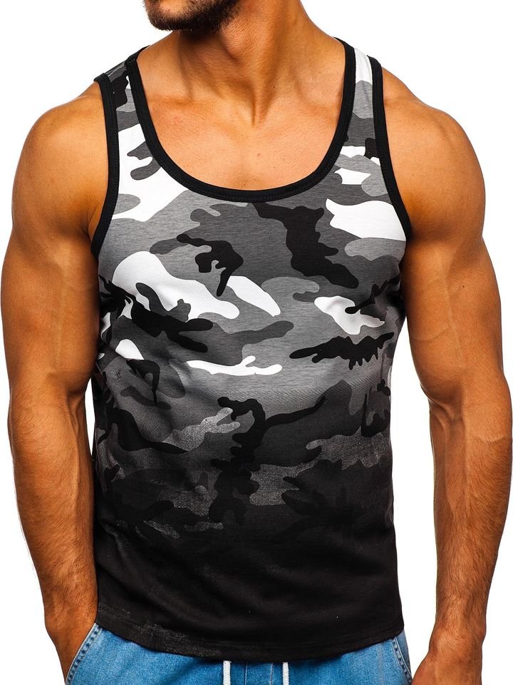 TANK TOP Z NADRUKIEM MORO-SZARY 100813 DENLEY_L