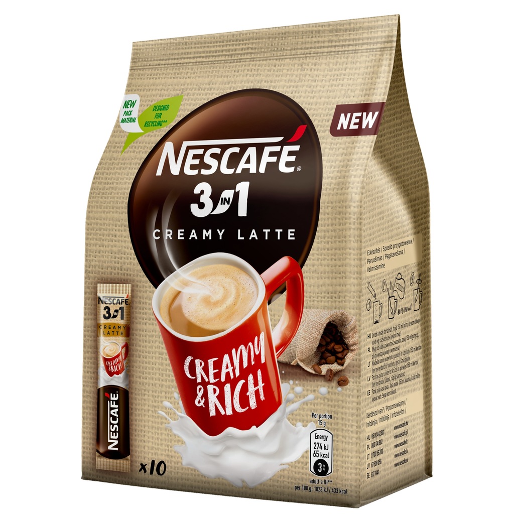 Nescafe 3w1 Kawa Creamy Latte 10x15g
