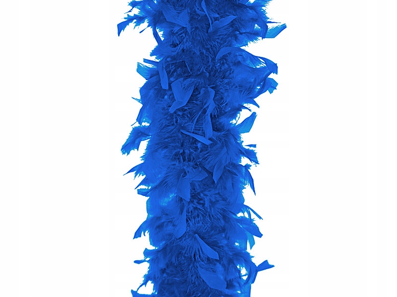Boa szal z piór neonowy niebieski, 180cm