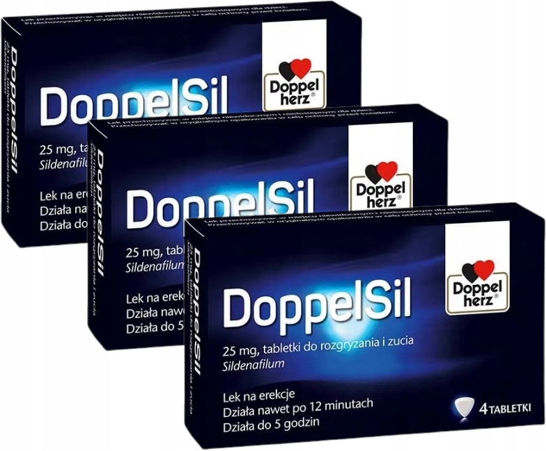 DOPPELSIL Sildenafil EREKCJA POTENCJA 25mg 3x4 tab