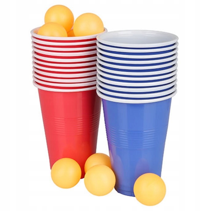 Zestaw do gry BEER PONG 22 kubeczki plastikowe 15P 11052193153