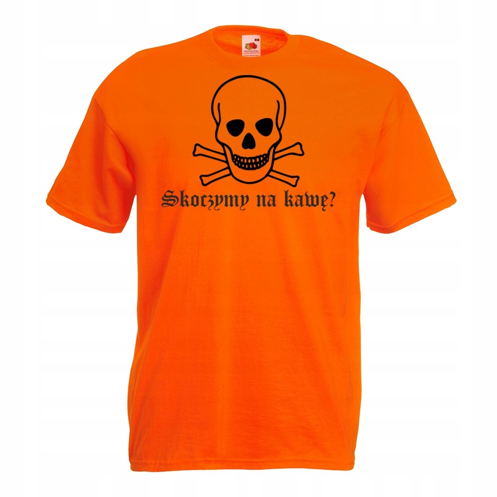 Koszulka z nadrukiem zabawna na prezent L pomarańc