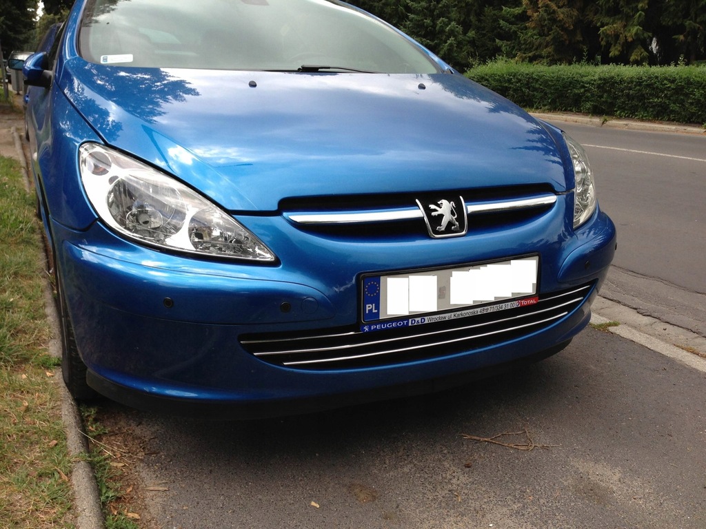 PEUGEOT 307 SW HB LISTWY NA GRILL CHROM Chromowane