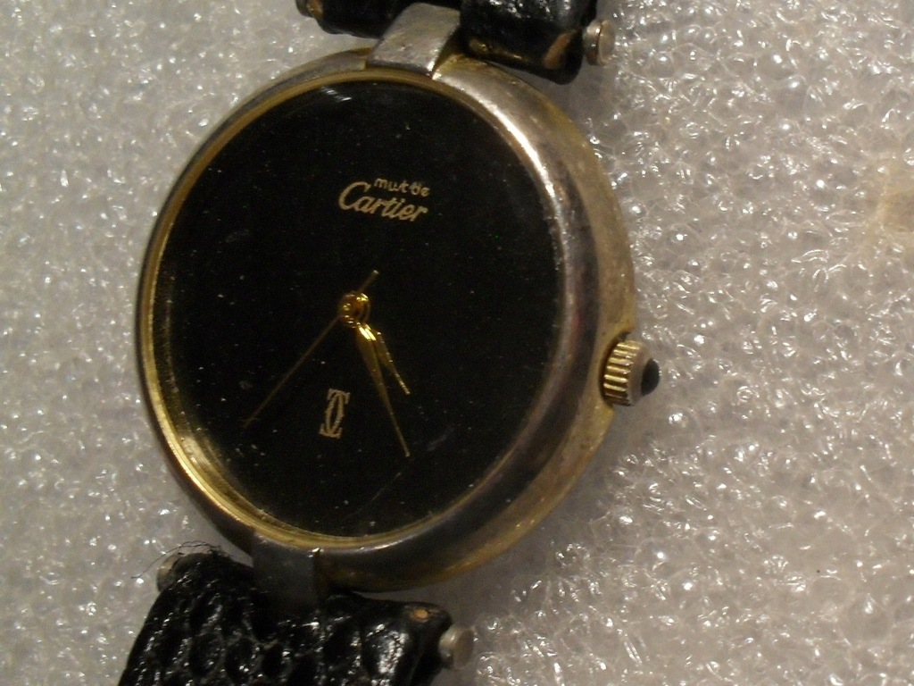 Stary zegarek Cartier pasek skóra na.dokł. chodzie