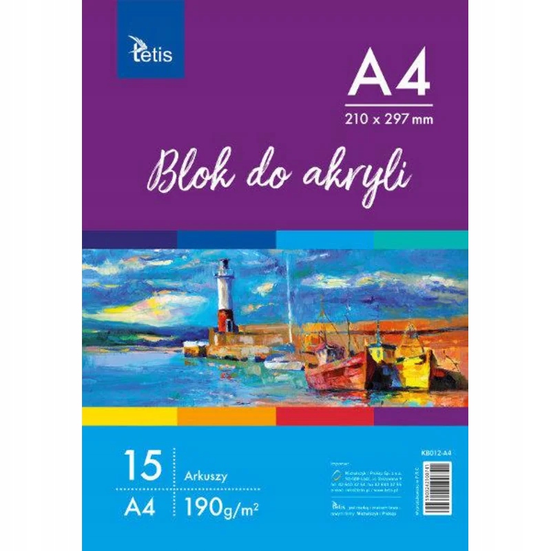 ND17_SZ-64106 Blok do akryli A4 190g/m2 15ark.