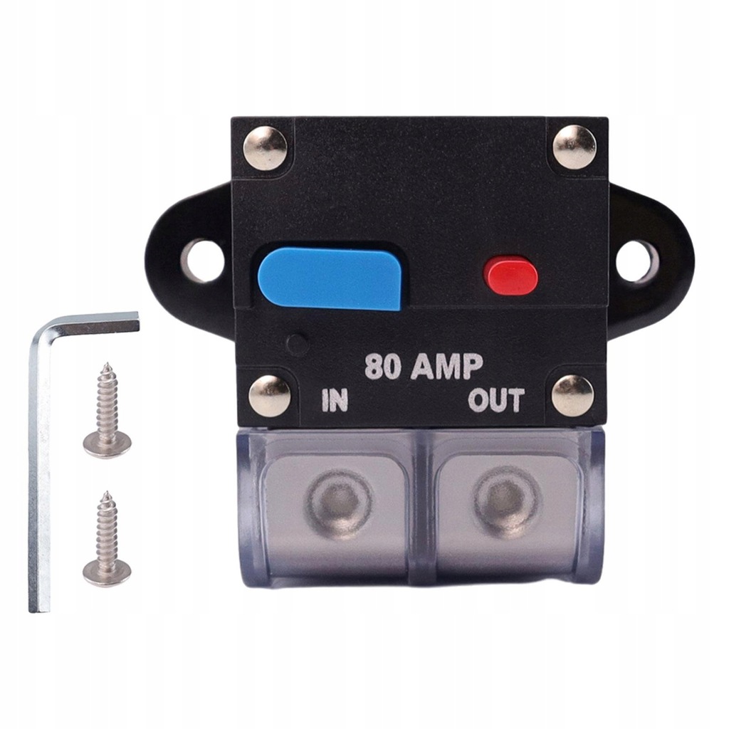 Circuit Breaker with Manual Reset Button 3.3x2x1.4inch Overcharge 80A