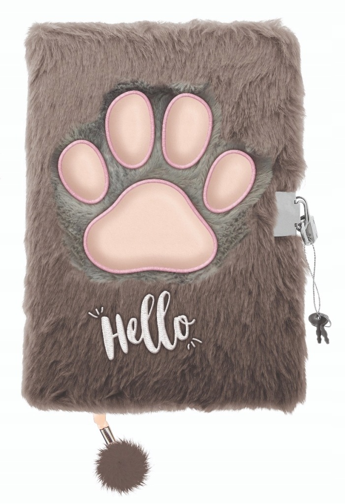 Pamiętnik z Kłódką Włochacz 3D A5 96 Kartek Linia PSIA ŁAPKA