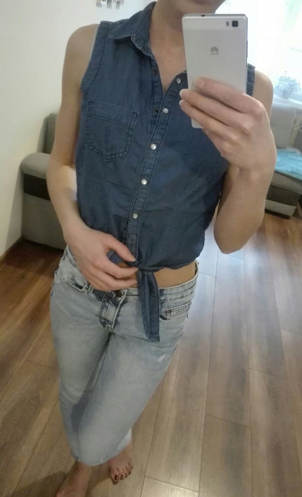 Koszula niebieska jeansowa TOPSHOP 36 S