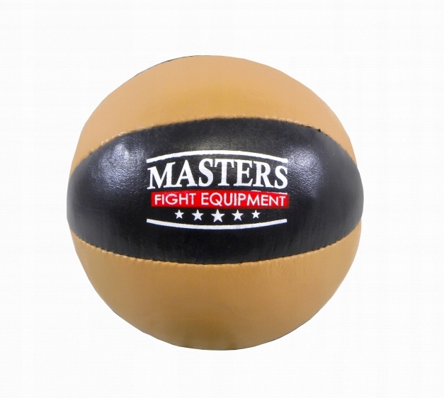 Piłka lekarska MASTERS PL-NATURAL 4 kg - skóra naturalna, czarno-brązowa