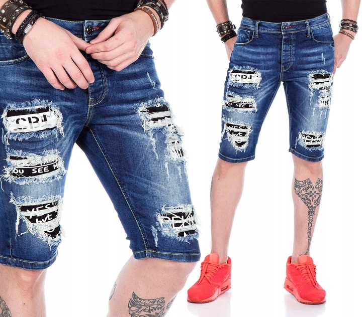 Cipo Baxx Spodenki Męskie Jeans Poszarpane Vintage