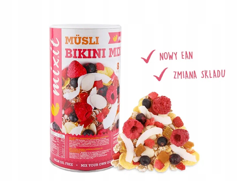 MUSLI BIKINI Z SUSZONYMI OWOCAMI I ORZECHAMI MIXIT 400g