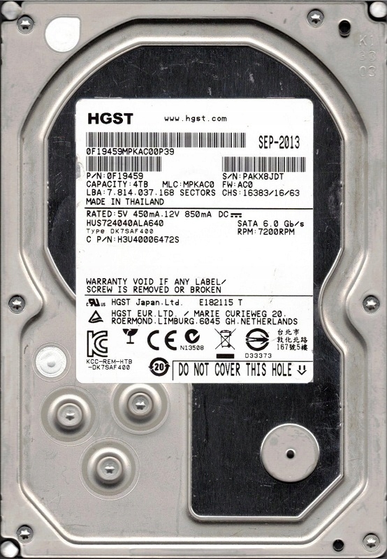 Купить ЖЕСТКИЙ ДИСК HGST 0F19459 4 ТБ, 3,5 дюйма, SATA, 7200 об/мин: отзывы, фото, характеристики в интерне-магазине Aredi.ru