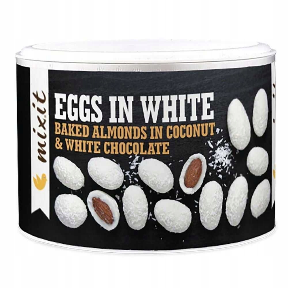 Eggs in White - Prażone Migdały w Białej Czekoladzie z Kokosem 240g Mixit