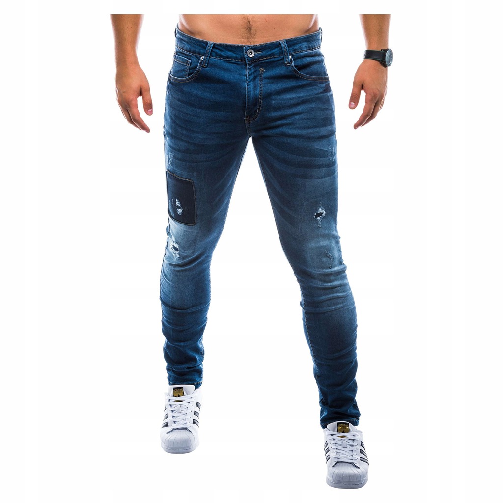 Spodnie dżinsowe męskie przetarcia P774 jeans 33