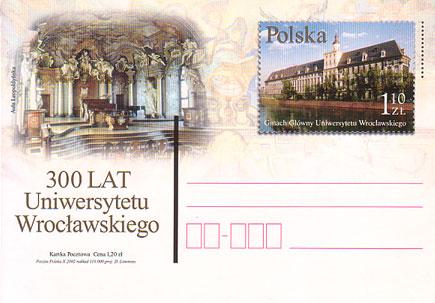 300 lat Uniwersytetu Wrocławskiego kartka poczto
