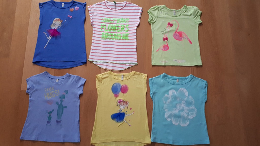 6x T-shirt Benetton rozm XXS 100 cm3-4lat