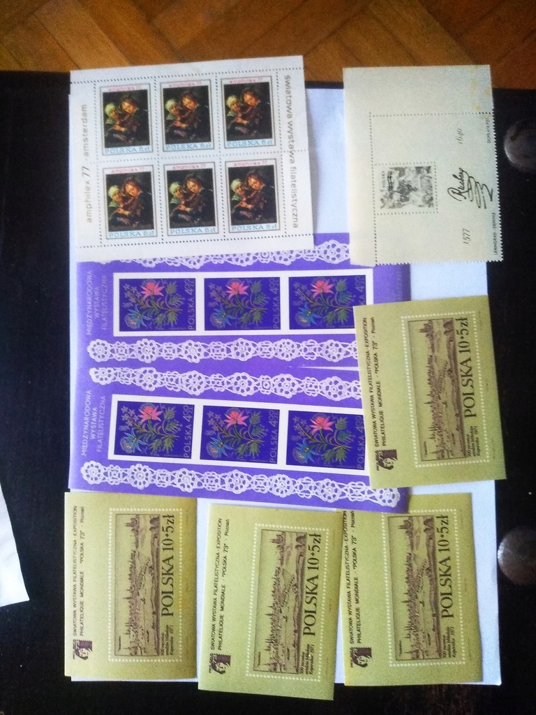 8 x arkusz, blok lata 70-te
