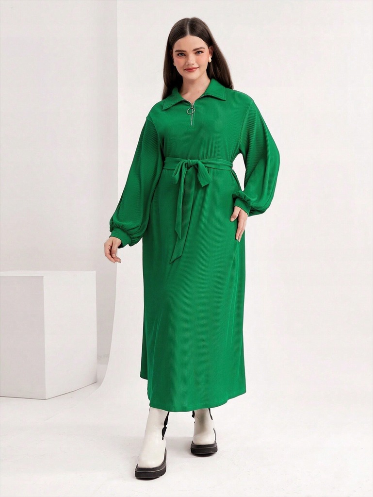 SHEIN Mulvari Plus Sukienka z paskiem z zakmkiem XL