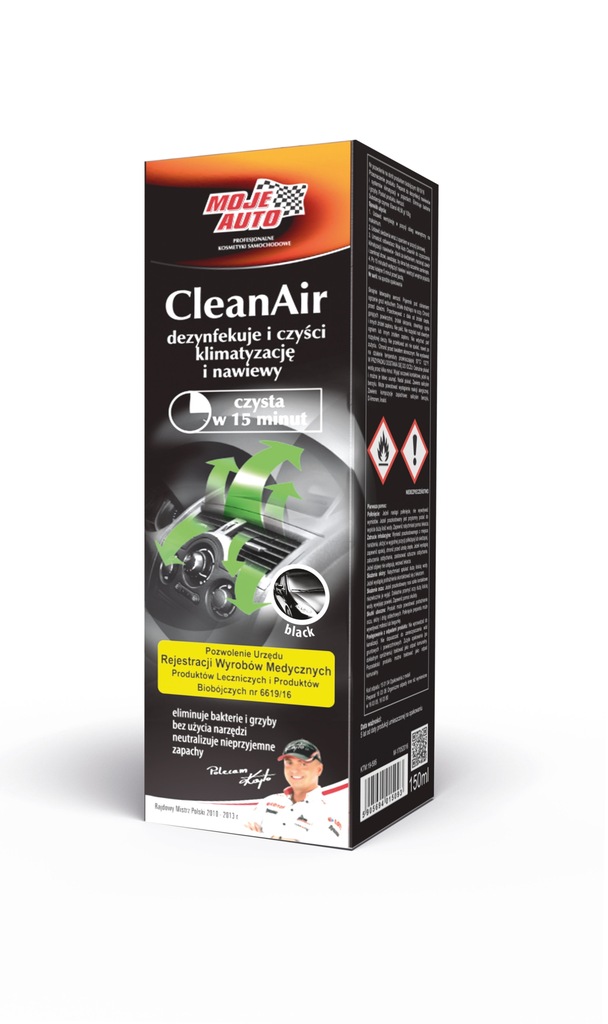 ODŚWIEŻACZ KLIMATYZACJI CLEAN AIR 150 ML BLACK+WB