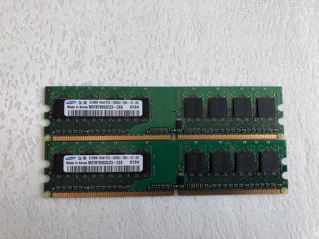 Pamięć Samsung 1GB 2x512MB DDR2 PC2-5300U