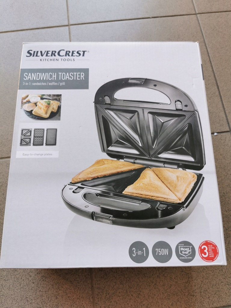 SILVERCREST SANDWICH TOASTER TOSTER 3 w 1 GOFRY 9403534618