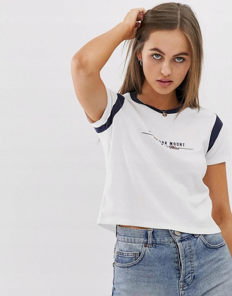 ASOS DESIGN__XDI BIAŁY T-SHIRT Z HAFTEM__S