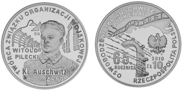 10 złotych - 65 rocznica oswobodzenia KL Auschwitz