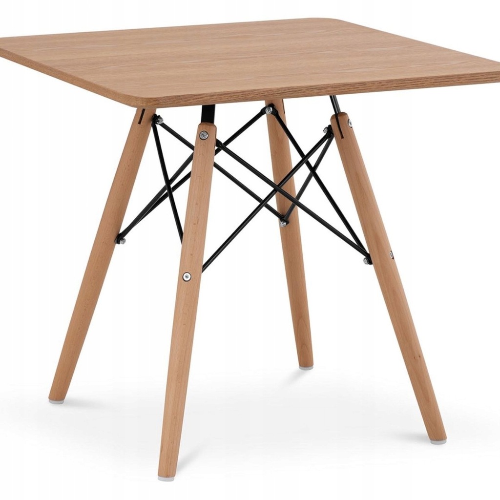 Stół stolik kwadratowy z drewnianymi nogami uniwer