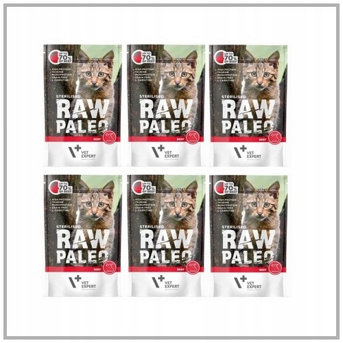 Raw Paleo Sterilised Beef 6x100 g dla kota.